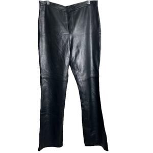 New Frontier Women's Size 10 100% Genuine Black Leather Pants Moto Modern